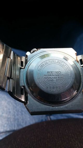 Vintage Seiko Dx Watch unique ' sideways ' case amber dial mans 7719T 2