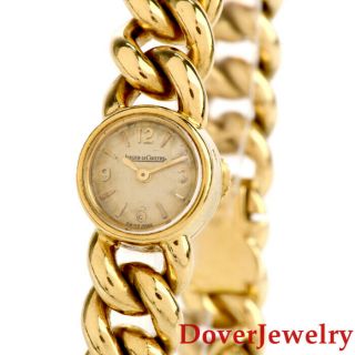 Jaeger Lecoultre Vintage 18k Gold Bracelet Ladies Back Winder Watch 70.  0 Grams