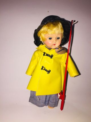 Rare Vintage 1952 Vogue Ginny Sport Series Fisherman Doll With Tag And Pole