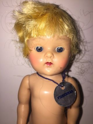 Rare VINTAGE 1952 VOGUE GINNY Sport Series Fisherman Doll With Tag And Pole 4