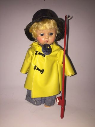 Rare VINTAGE 1952 VOGUE GINNY Sport Series Fisherman Doll With Tag And Pole 9