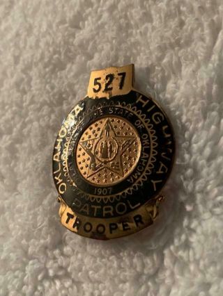 Antique Vintage Obsolete Oklahoma Highway Patrol Trooper Badge & Tie Clip 3