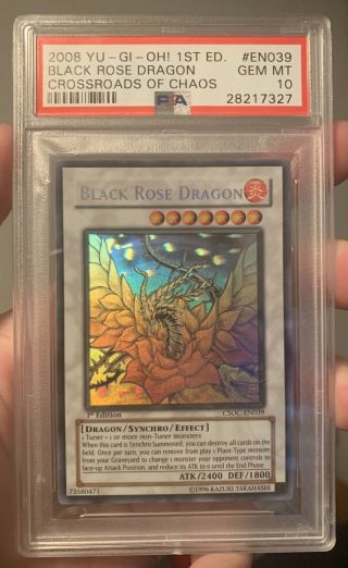 Yugioh Black Rose Dragon - Ghost Rare 1st Edition Psa 10
