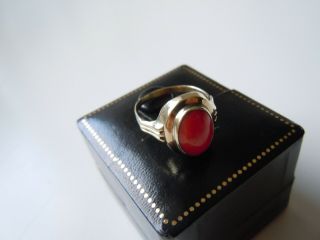Faberge Design Antique Russian Gold 56 Ring With Stone 19th Century