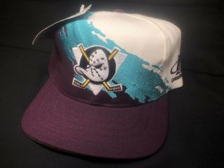 Vtg Anaheim Mighty Ducks Logo Athletic Splash Hat Cap Sports Specialties