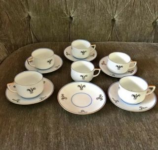 Vintage 1927 Lidkoping Tea Cups And Saucers Set Of 6