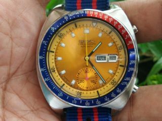 Sei ko Pepsi Chronograph Automatic cal.  6139 - 8002 men ' s watch vintage Japan made 2