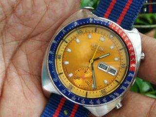 Sei ko Pepsi Chronograph Automatic cal.  6139 - 8002 men ' s watch vintage Japan made 3