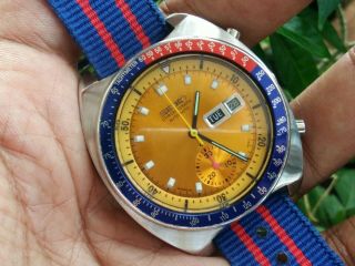 Sei ko Pepsi Chronograph Automatic cal.  6139 - 8002 men ' s watch vintage Japan made 4