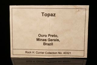 EXTRAORDINARY Rare Purple Topaz Crystal OURO PRETO,  BRAZIL - Ex.  Currier 12