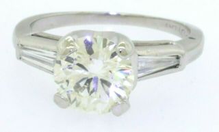 EGL USA LG designer vintage Platinum 1.  79CT VS1 diamond wedding ring size 5.  25 2