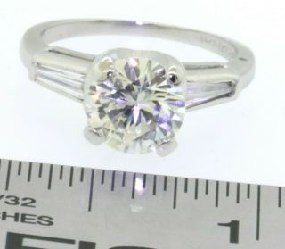 EGL USA LG designer vintage Platinum 1.  79CT VS1 diamond wedding ring size 5.  25 7