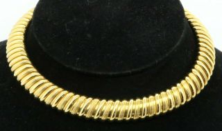Bvlgari Vintage 1980s Heavy 18k Gold Elegant High Fashion Choker Necklace W/ Box