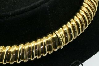 Bvlgari vintage 1980s heavy 18K gold elegant high fashion choker necklace w/ box 3