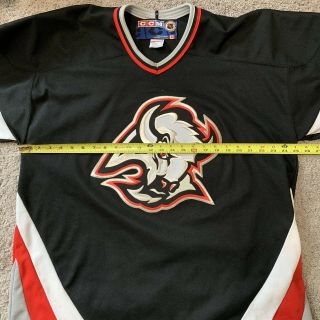 Buffalo Sabres CCM Vintage 90 ' s black Goat Head Jersey Jason Woolley 5 XL NHL 5