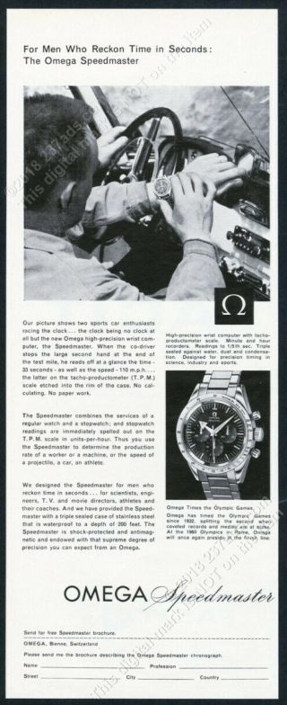 1958 Omega Speedmaster Watch Photo Introductory European Vintage Print Ad