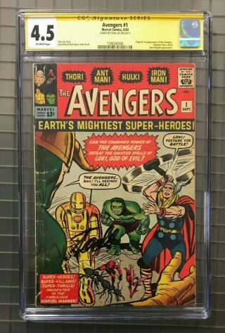 Avengers 1 Marvel Comics 1963 Stan Lee Signed Auto Cgc 4.  5 1st Appearance Rare