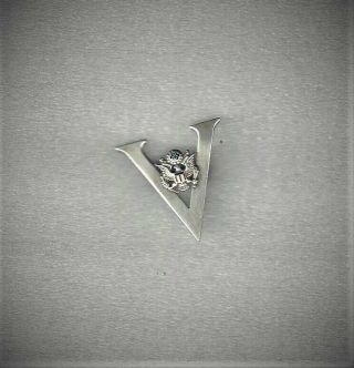 Sterling U.  S.  Army Wwii " V " For Victory Sweetheart Pin