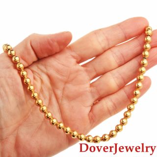 Antique Retro 14k Yellow Gold Bead Link Necklace 13.  1 Grams Nr
