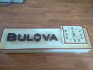 Vintage Bulova Watch Advertising Clock Sign Complete