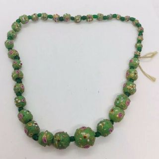 Antique Venetian Green Wedding Cake Design Glass Beads For Necklace