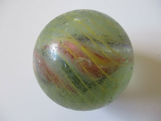 Antique 100 Yr Old Lattice Swirl Glass 2.  5 " Large Boulder Marble