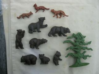 10 Heinerle Manurba Dom Germany Forest Predator Animals Plastic Play Set Figures