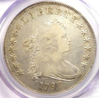 1798 Draped Bust Silver Dollar $1 - Pcgs Vf Details - Rare Coin - Near Xf