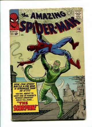 Spider - Man 20 Vintage Marvel Comics Key Stan Lee Ditko 1st Scorpion