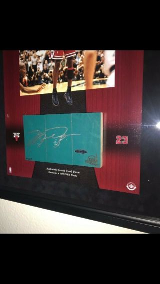 Michael Jordan Auto Floorboard Delta Center UDA 30/223 Framed Rare 3