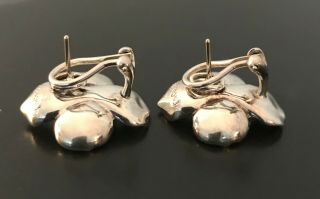 Signed Tiffany & Co.  Sterling Silver Earrings in Dogwood Design,  25MM 4