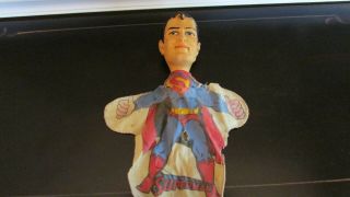 Vintage Superman Hand Puppet,  1965 Ideal Toy Co.  Great Collector Item Intact