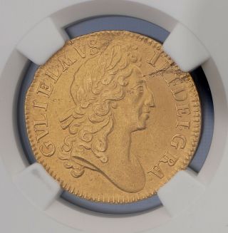 1700 Uk Great Britain Guinea Km 498.  1 Gold.  917 William Iii Ngc Au Rare Coin