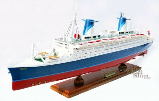 Ss Norway Ocean Liner Handmade Wooden Ship Model 40 "