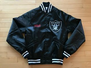 80s 90s Vtg Oakland La Raiders Nfl Nwa Satin Jacket Mens Sz S Made In Usa Rare