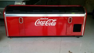 Vintage Coca Cola Rectangle 99 " Long 4 Doors On Top Beverage Soda Cooler