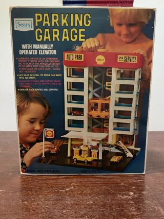 Vintage Shell Parking Garage Gas Service Station Play Set Toy W/box K - Mart