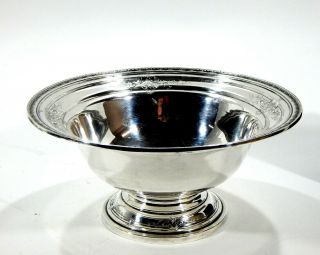 Antique Sterling Silver Footed Bowl Repousse Flower Designs