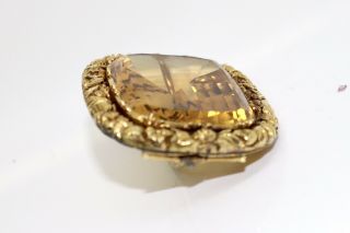 A Fine Large Antique Victorian 15ct 625 Yellow Gold Citrine Brooch 13220 4