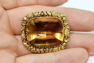 A Fine Large Antique Victorian 15ct 625 Yellow Gold Citrine Brooch 13220 5