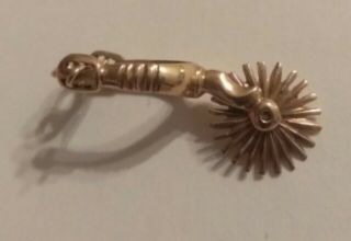 Antique Solid 18k Gold 3d Spur Charm Pendant Rawl Mexican