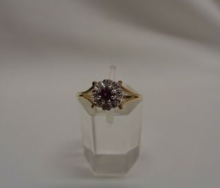 Vintage C.  1972 Ruby and Diamond Cluster Ring 18ct Yellow Gold - Size P (US 7.  5) 3