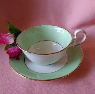 Vintage Crafton China Green Bone China Tea Cup & Saucer England