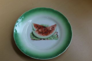 Antique Vintage 8.  5 " Porcelain Plate With Watermelon Slices