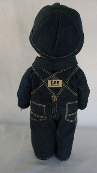 Vintage Buddy Lee Jeans Doll Union Made Denim Overalls Cap & shirt Circa 1950s 3