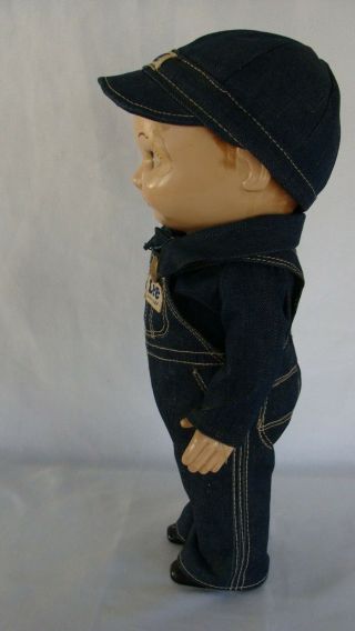 Vintage Buddy Lee Jeans Doll Union Made Denim Overalls Cap & shirt Circa 1950s 4