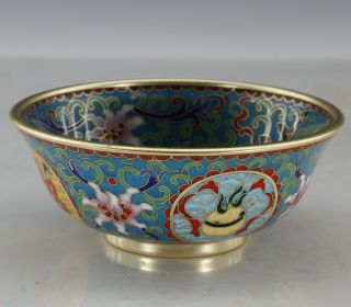 Chinese Exquisite Handmade copper Cloisonne bowl 2