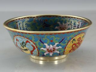 Chinese Exquisite Handmade copper Cloisonne bowl 5