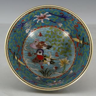 Chinese Exquisite Handmade copper Cloisonne bowl 6