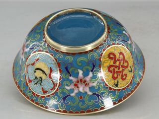 Chinese Exquisite Handmade copper Cloisonne bowl 7